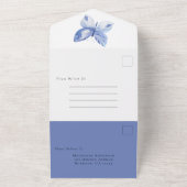 Eenvoudige Butterfly-viering van het leven All In One Uitnodiging (Buitenkant)