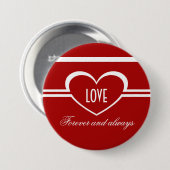 Eenvoudige Button hart, diep rood (Voorkant /achterkant)