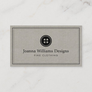 Eenvoudige Button Logo Seamstress, Tailor Linen Visitekaartje