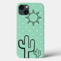 Eenvoudige Cactus Mint Green Stippen Summer Iphone