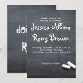 Eenvoudige Calkboard bruiloft uitnodiging (Voorkant / Achterkant)