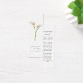 Eenvoudige Calla Lily Rouwherdenkingsbladwijzer Mini Visitekaartjes (Bureau)