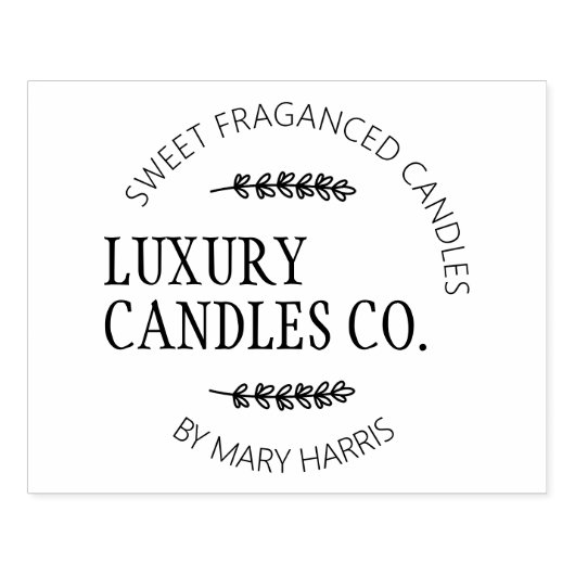 Eenvoudige Candle Small Business Logo, Aangepaste Rubberstempel (Afrduk)