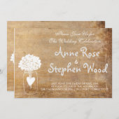 Eenvoudige Canvas Mason Jar bruiloft uitnodiging (Voorkant / Achterkant)