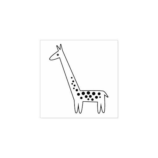 Eenvoudige Cartoon Giraffe Rubberstempel (Afrduk)