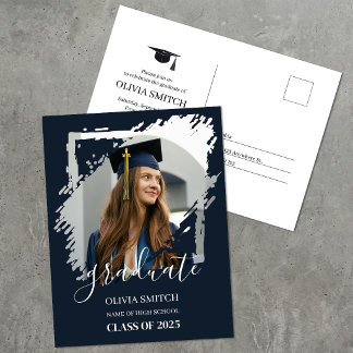Eenvoudige Casual Afstudeerfoto Briefkaart