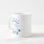 Eenvoudige Cat Quote Charmante Paw Print Blauwgroe Koffiemok (Voorkant links)