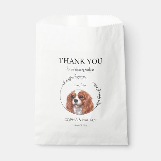 Eenvoudige Cavalier hond bruiloft dank u gunst tas Bedankzakje (Voorkant)