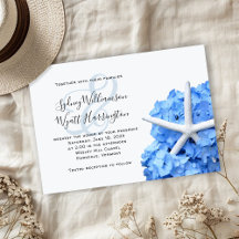 Eenvoudige ceremonie voor Starfish Blue Hydrangea