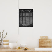 Eenvoudige Chalkboard Wedding Reception Sezing Cha Poster (Keuken)
