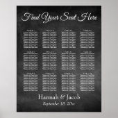 Eenvoudige Chalkboard Wedding Reception Sezing Cha Poster (Voorkant)