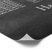 Eenvoudige Chalkboard Wedding Reception Sezing Cha Poster (Hoek)