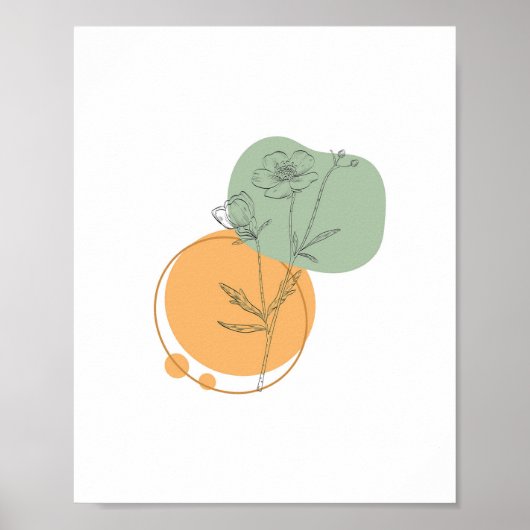 Eenvoudige Chic Abstracte minimalistische Boho Sty Poster (Voorkant)