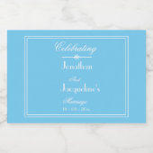 Eenvoudige Chic Aqua Blue Elegant Script Wedding M Likeurfles Etiket (Enkel label)