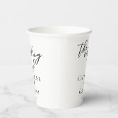 Eenvoudige Chic Black Script bruiloft gepersonalis Papieren Bekers (Rechts)