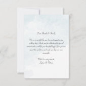 Eenvoudige & Chic Blauwe Aquarel Bedankkaart (Achterkant)