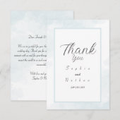 Eenvoudige & Chic Blauwe Aquarel Bedankkaart (Voorkant / Achterkant)