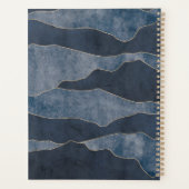 Eenvoudige Chic Blue Mountains met gouden accenten Planner (Achterkant)