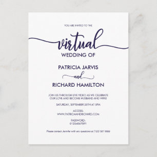Eenvoudige Chic Calligrafie Virtuele Trouwdag Briefkaart