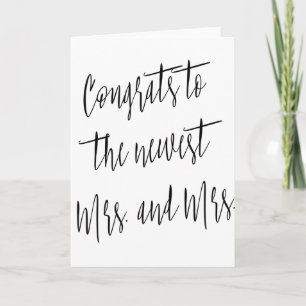 Eenvoudige chic "Felicitaties voor het nieuws mevr Kaart