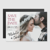 Eenvoudige Chic-fotoweduwnaar Save the Date Magnet Magnetische Uitnodiging (Voorkant / Achterkant)