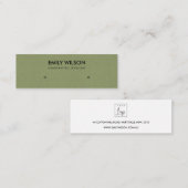 EENVOUDIGE CHIC GREEN KRAFT STUD EARRING DISPLAY L MINI VISITEKAARTJE (Voorkant / Achterkant)
