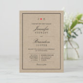 Eenvoudige Chic Kraft Typografie Trouwkaart Kaart (Staand voorkant)
