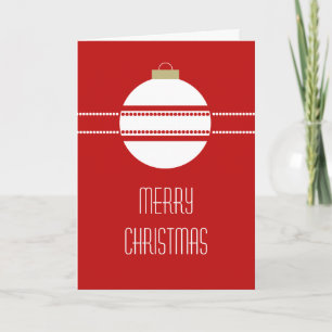 Eenvoudige Chic-Ornament kerstKaart, rood Feestdagen Kaart
