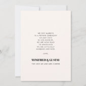 Eenvoudige chic perach terracotta bruiloft foto aankondiging (Achterkant)