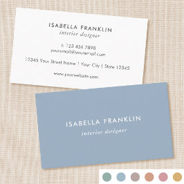 Eenvoudige Chic Professional Minimalist Dusty Blue Visitekaartje
