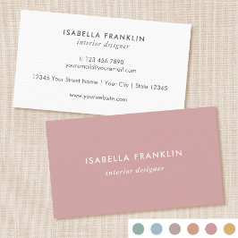 Eenvoudige Chic Professional Minimalist Dusty Pink Visitekaartje