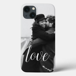Eenvoudige Chic Romantic Couple Photo Love iPhone 13 Hoesje