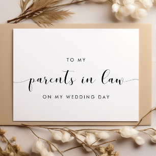 Eenvoudige chic Voor mijn ouders in de wet trouwda Kaart