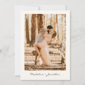 Eenvoudige Chic Wilde Bloem Beige Bruiloft Bedankkaart (Voorkant)