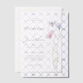 Eenvoudige Chic Wildflower Beige bruiloft Vellum Uitnodigingen (Offset (Uitnodiging))