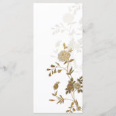 Eenvoudige chic wit goud glitter bloemenbruiloft M Programma (Achterkant)
