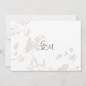 Eenvoudige chic wit goud glitter bloemendank u kaart (Achterkant)