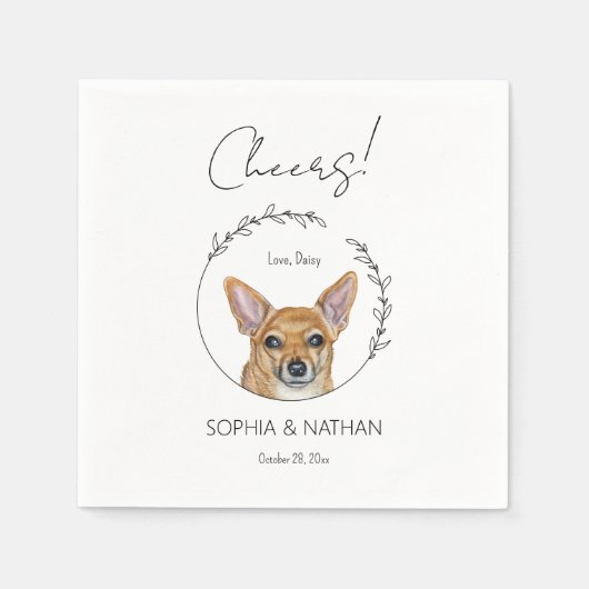 Eenvoudige Chihuahua Hond Bruiloft Cocktail servet (Voorkant)