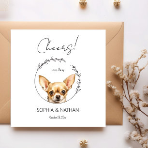 Eenvoudige Chihuahua Hond Bruiloft Cocktail servet