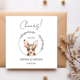 Eenvoudige Chihuahua Hond Bruiloft Cocktail servet