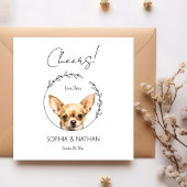 Eenvoudige Chihuahua Hond Bruiloft Cocktail servet