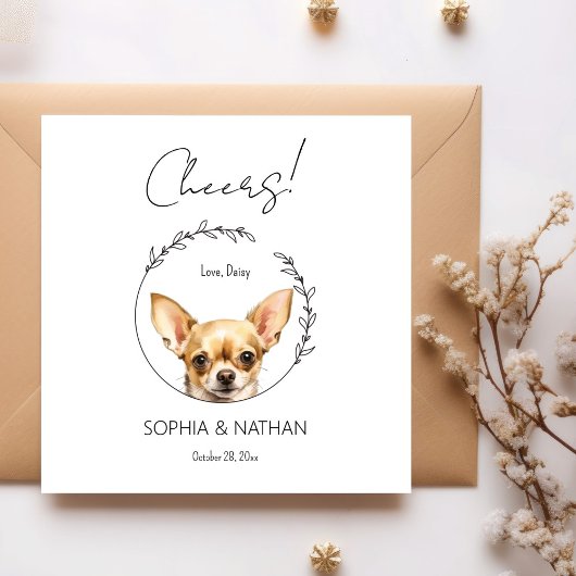 Eenvoudige Chihuahua Hond Bruiloft Cocktail servet