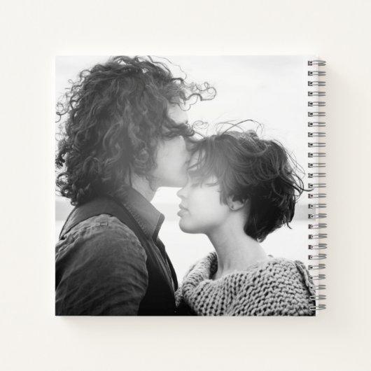 Eenvoudige chique aangepaste naam Script Overlay V Notitieboek (Achterkant)