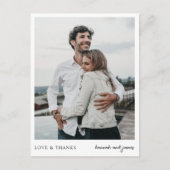 Eenvoudige chique bruiloft dank u Briefkaart met f (Voorkant)