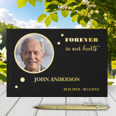 Eenvoudige chique foto begrafenis echte Folie Gastenboek