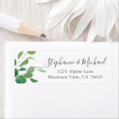 Eenvoudige chique groene bladeren aangepaste retou etiket (Insitu)