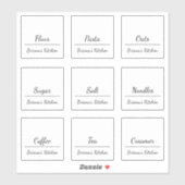 Eenvoudige chique keuken & pantry potje label (Vel)