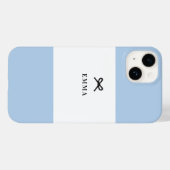 Eenvoudige chique klassieke boog blauw monogram na Case-Mate iPhone case (Achterkant (horizontaal))