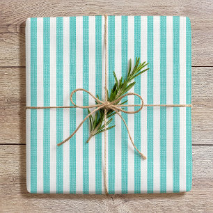 Eenvoudige chique linnen uitstraling gestreepte pa cadeaupapier