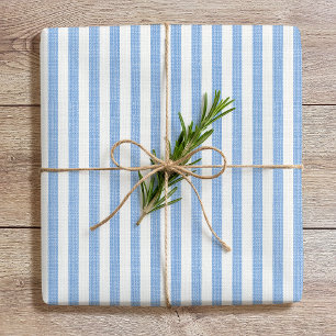 Eenvoudige chique linnen uitstraling gestreepte pa cadeaupapier